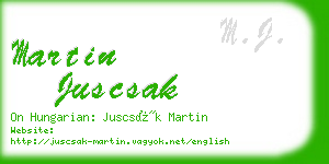 martin juscsak business card